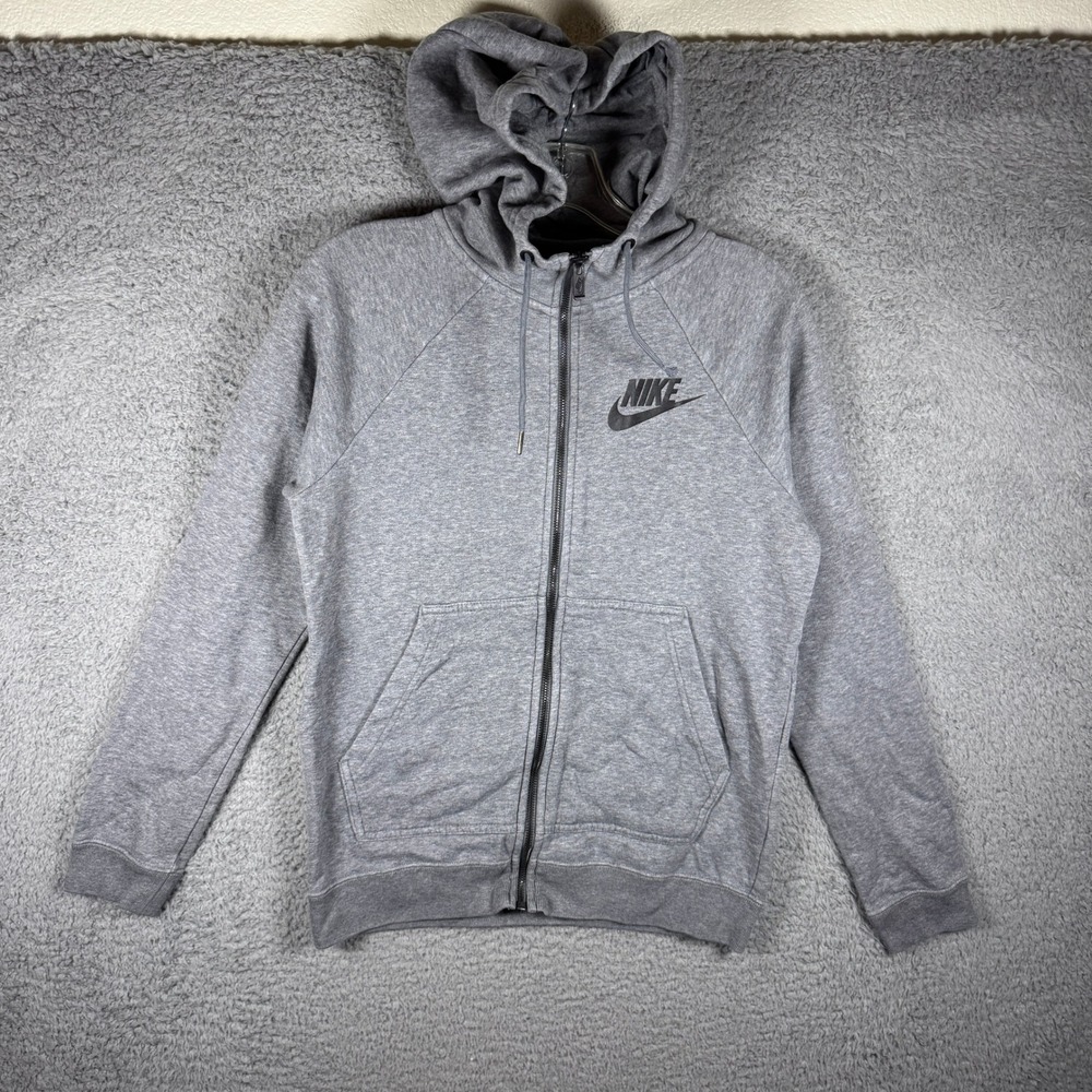Nike Mens Sportswear Full Zip Hoodie Heather Gray AJ7361-091 XS